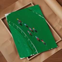 Horse Racing Art Print Birds Eye View Sports Wall - thumbnail 2
