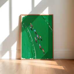 Horse Racing Art Print Birds Eye View Sports Wall - thumbnail 1