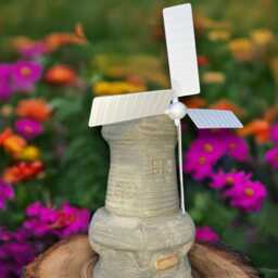 Large Windmill Statue Garden Sculpture Outdoor Farmhouse Decoration Cement Ornament Country Yard Art Hndmade - thumbnail 2