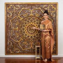 Brown King Headboard Mandala Wood Wall Art 72
