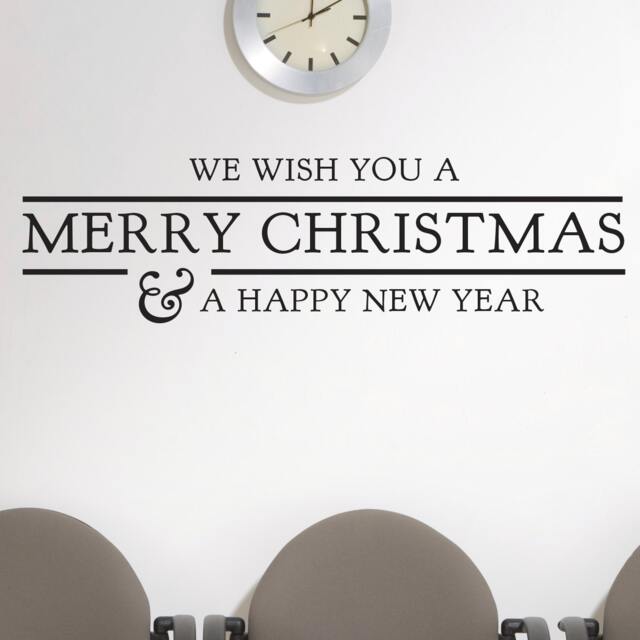 Merry Christmas Wall Decal - Holiday Typography Vinyl Art - image 1