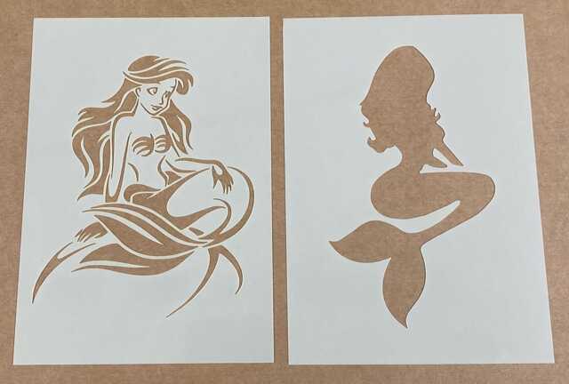 Mylar Stencil, Mermaid, Laser Cut, Wall Art, Painting, Craft - image 1