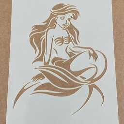 Mylar Stencil, Mermaid, Laser Cut, Wall Art, Painting, Craft - thumbnail 2