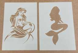 Mylar Stencil, Mermaid, Laser Cut, Wall Art, Painting, Craft - thumbnail 1