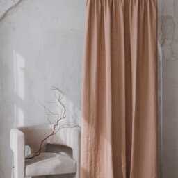 Handmade Linen Curtain - Pencil Pleat Drapery Panel in Natural Washed Linen, Custom Size Window Treatment For Cozy Interior Styling - thumbnail 4