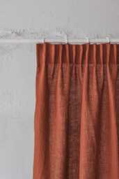 Handmade Linen Curtain - Pencil Pleat Drapery Panel in Natural Washed Linen, Custom Size Window Treatment For Cozy Interior Styling