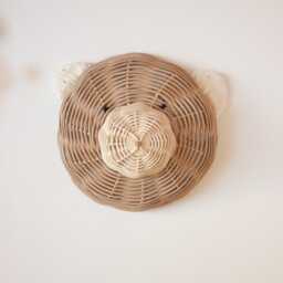 Large Brown Rattan Bear Trophy Baby & Child Decoration - thumbnail 2
