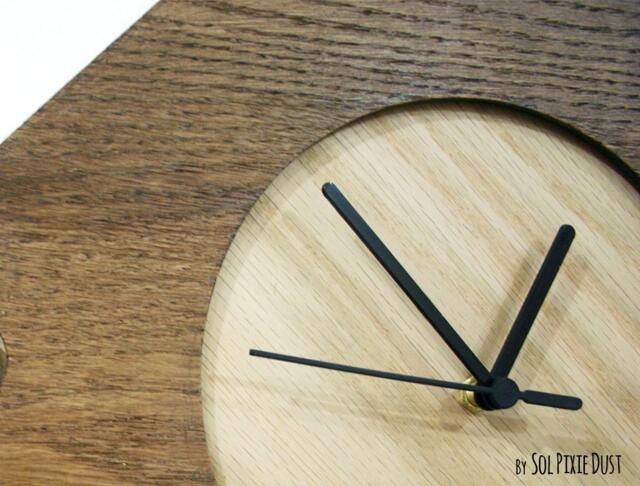Wooden Simply Rhombus With Latin Numbers - Wood Wall Clock - image 1