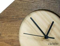 Wooden Simply Rhombus With Latin Numbers - Wood Wall Clock - thumbnail 1