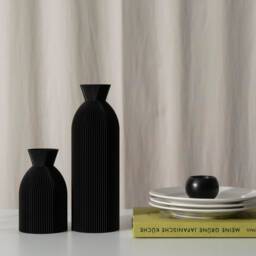 Vase G Black For Dried Flowers Minimalist Modern Vases 3D Printing Made Of Bioplastic - thumbnail 2