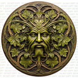 Green Man Flat Metal Sign, Nature Lover's Wall Art D??cor, Garden Guardian, Bronze Garden Sign, Celtic Plaque, Flat Sign - thumbnail 3