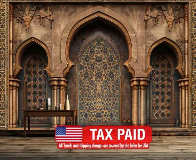 Islamic Arches Wallpaper Mural, Arabian Nights Decor, Peel & Stick - image 1