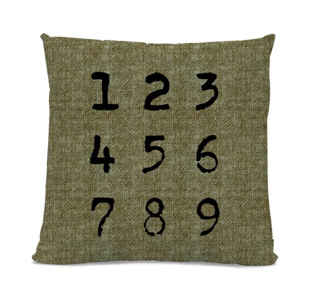 Number Pillow - Rustic With Industrial Numbers