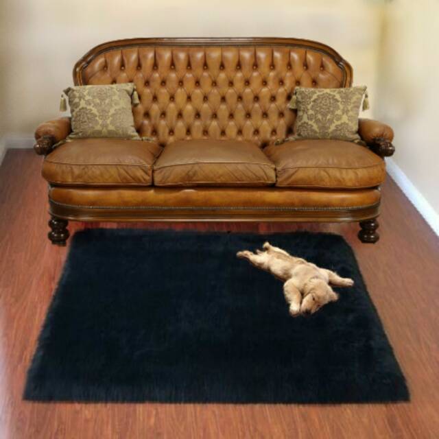 Plush Faux Fur Area Rug - Shaggy Sheepskin Pelt, Handmade Usa - image 1