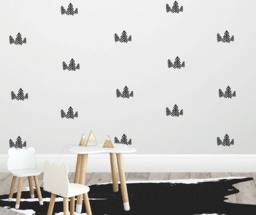 Pine Tree Wall Decals Pattern Nursery Decor Gift For Kids, Decor, Kids Room Decals, Hand Drawn Art, Decor