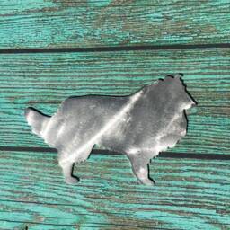 Shetland Sheep Dog, Sheltie, Silhouette, Metal, Christmas Tree Topper, Wall, Shelf Art Or Yard, Great Gift, Dog Lovers Only, Collie - thumbnail 2