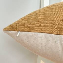Brown Tribal Hemp Hand Woven Natural Dye Color Hmong Lumbar Pillow Cover - thumbnail 3
