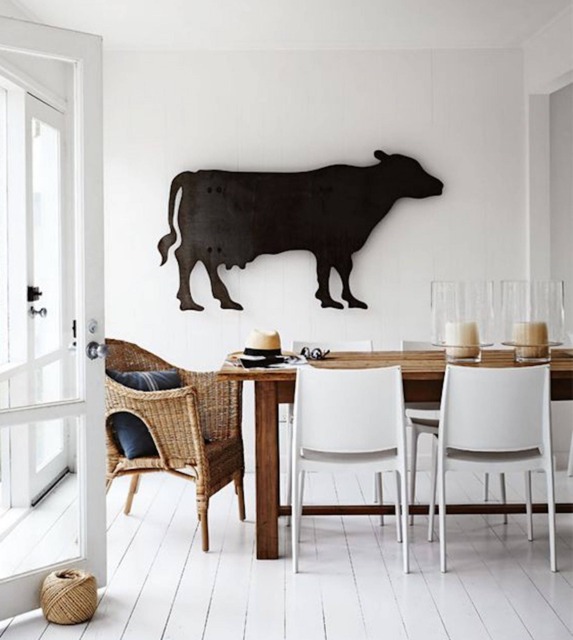 Farmhouse Decor Cow Art Rustic Farm Animal Kitchen Wall Modern Country Sign Livestock - image 1