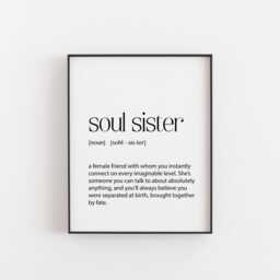 Soul Sister Definition Print, Best Friend Gifts For Birthdays Or Just Because. Thank You Presents Your Female Buddy, Poster Wall Art - thumbnail 2