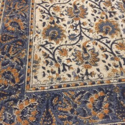 Handmade Cotton Area Rug Boho Block Print Kalamkari Rug - 150 X 90 cms - thumbnail 4