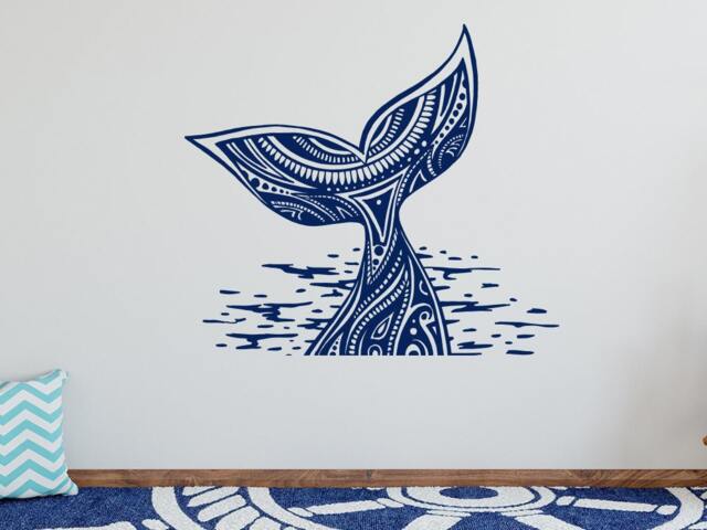 40% Off Nautical Nursery Wall Decals. Whale Tail Decal. Boys Kids Room Decor. Vinyl Stisker. Animal Decor R19 - image 1