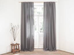 Heavy Linen Curtain Panel, Rod Pocket Drapes