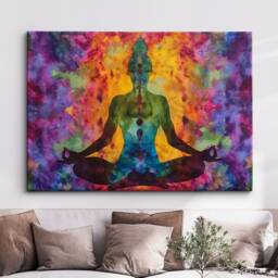 Chakra Body Spiritual Energy Abstract Oil Painting Framed Poster Print & Canvas Wall Decor Art Bedroom Home Interior Floral Gift - thumbnail 1