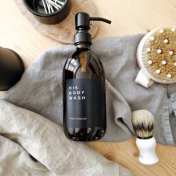 Personalised, Reusable Bottle For Toiletries, Shampoo, Conditioner, Body Wash. Minimalistic Metal Pump Soap Dispenser - thumbnail 2