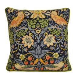 William Morris - Strawberry Thief Indigo/Mineral Stunning Iconic Classic Designer Cushion Cover Handmade Home Decor Luxury Throw - thumbnail 2