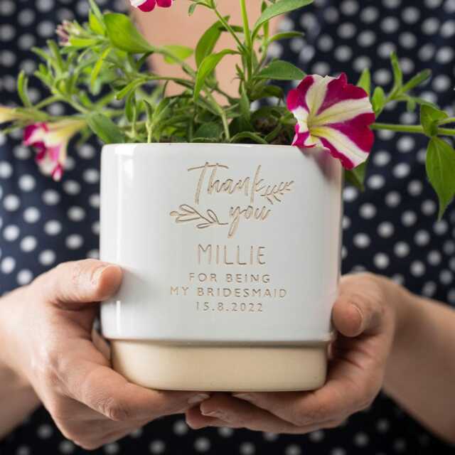 "Personalised Bridesmaids Indoor Plant Pot, Say " - image 1
