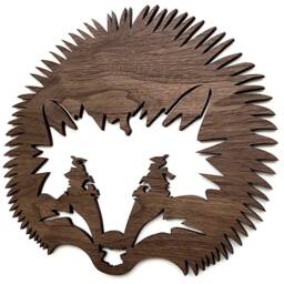 Woodland Set Of 3 - Hedgehog, Fox, Badger Wooden Wall Art Home Nursery Childrens Room Bedroom Playroom Forest Decor Scandi - thumbnail 2