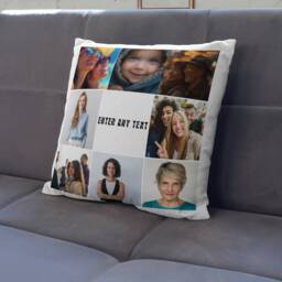 Personalised Collage Photo Cushion Cover Custom Picture Pillow Case Own Pictures Father's Day Personalized Soft Cotton Polyester Cushion - thumbnail 1