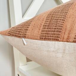Brown Tribal Hemp Hand Woven Natural Dye Color Hmong Lumbar Pillow Cover - thumbnail 3