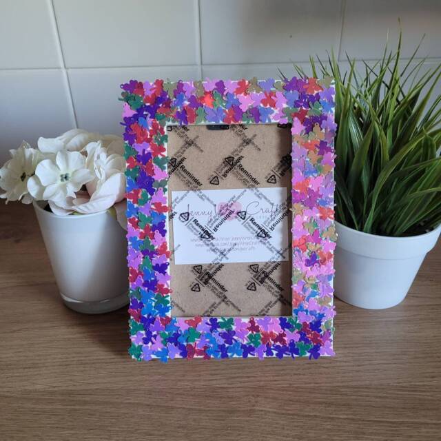 Colourful Three Leaf Clover Shaped Sequin Photo Frame 4 X 6 Inches - image 1