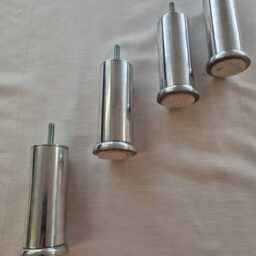 Wooden, Chrome, Queen Anne Style Legs, Brass Castors Furniture Table Legs X 4 - thumbnail 2