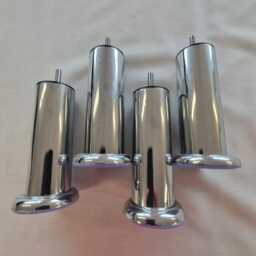 Wooden, Chrome, Queen Anne Style Legs, Brass Castors Furniture Table Legs X 4 - thumbnail 3