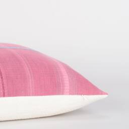 Woven Karen Hill Tribe Cushion Cover - Pink Cotton Tassel Pillow, 20 - thumbnail 4