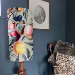 Summer Fruit Velvet Cylinder Lampshade Extra Tall Summer Velvet - thumbnail 1