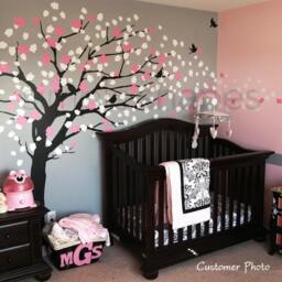 Tree Wall Decal Huge Wall Decal Mural Stickers Nursery Cherry Blossom Nature Decals & Murals Decor - W1045