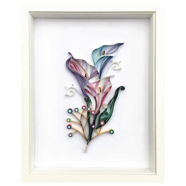 Calla Lilies Wall Art Quilling Floral Decor - image 1