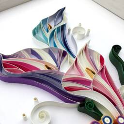 Calla Lilies Wall Art Quilling Floral Decor - thumbnail 3