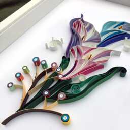 Calla Lilies Wall Art Quilling Floral Decor - thumbnail 2