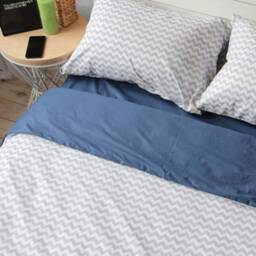 100% Cotton Pillowcase in White & Grey. Handmade Pillow Case Organic Slip Cover Natural Custom Sham European Us Sizes - thumbnail 4