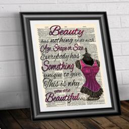 Beauty Self Confidence Glamour Quotation On Antique Dictionary Book Page. Wall Decor 8x10 Vintage Old Paper Hanging Bedroom Bathroom - thumbnail 2