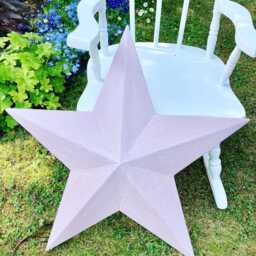 Hand-Painted Chalk Pink Barn Star Rustic Wooden Wall Decor - 55cm Mothers Day Gift - thumbnail 3