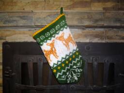 Hand Knitted Christmas Stocking Unique Holiday Decor - thumbnail 1