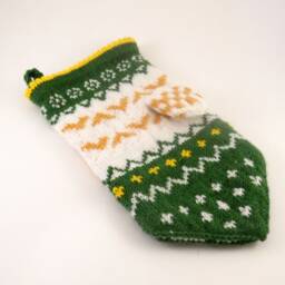 Hand Knitted Christmas Stocking Unique Holiday Decor - thumbnail 4