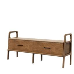 Japandi Low Media Console 143 cm With Drawers, Minimalist Tv Stand, Mid Century Wooden Entertainment Center, Handmade Wood - thumbnail 4
