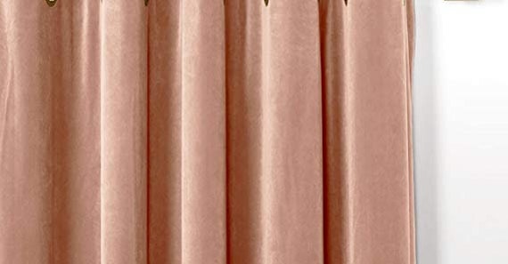 Dust Rose Pink Velvet Curtain, 100% Cotton, Room Darkening - image 1
