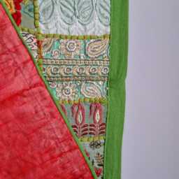 Embroidered Table Runner. Patchwork Sari Wall Hanging Made in India - thumbnail 2